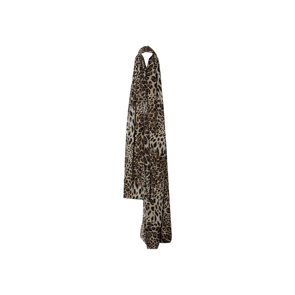 FUNKYFUN Soft Leopard Print Wide Scarf