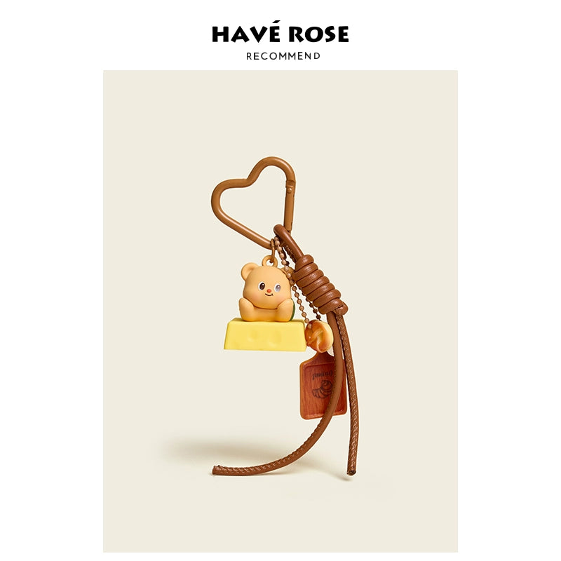 HAVEROSE Butter Bear Keychain Pendant