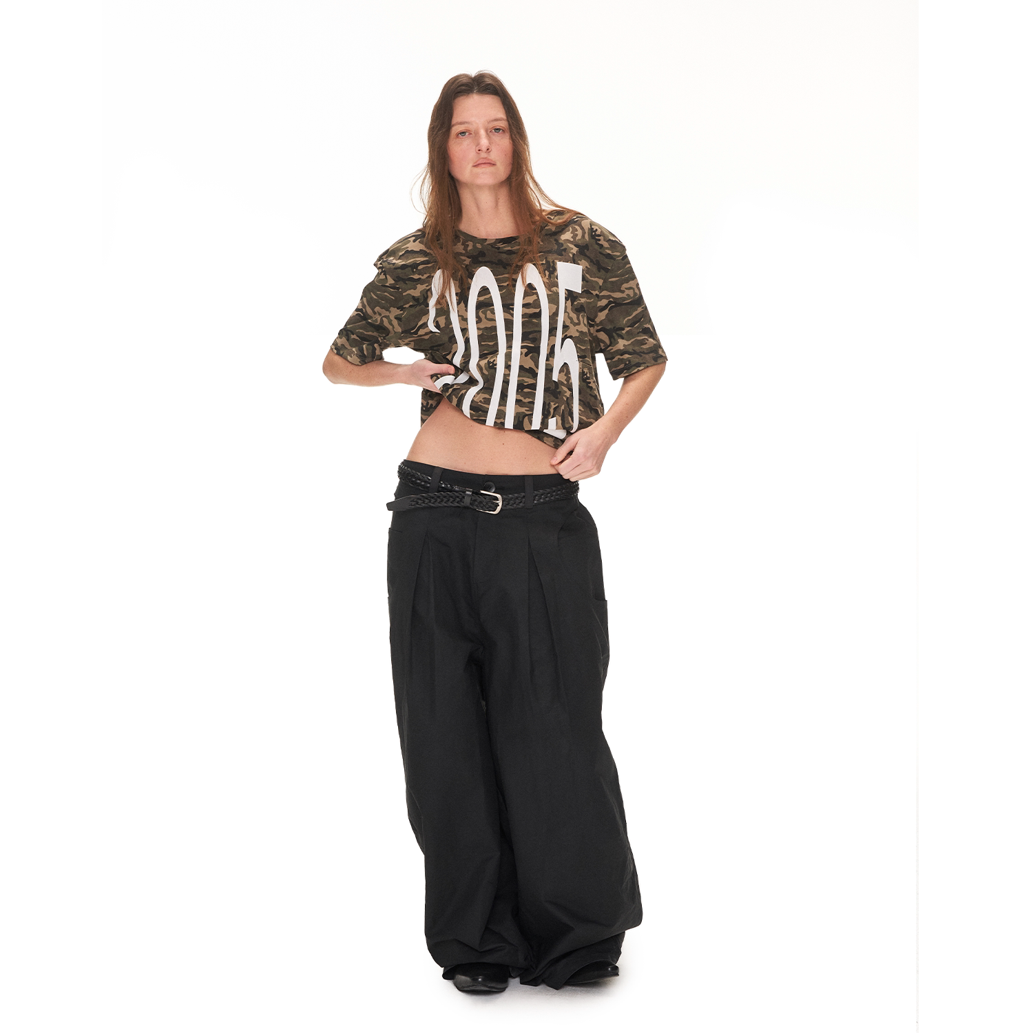 ANTERIOR Crew Neck Loose Casual Tee