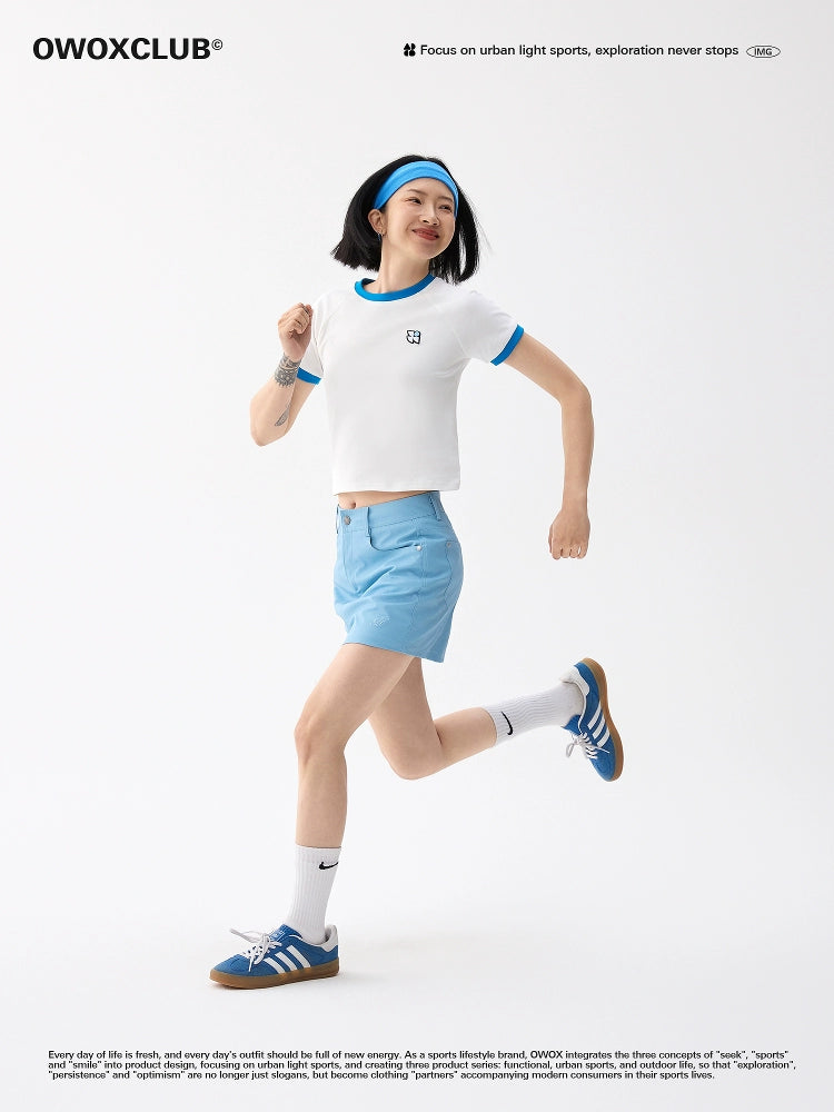 OWOX Color Matching Short Logo Slim and Thin Tee