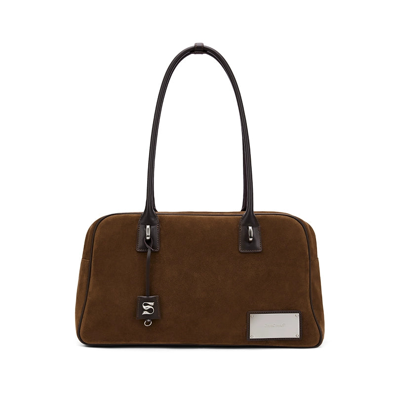 SmoSmos Cowhide Shoulder Laptop Commuter Tote Bag