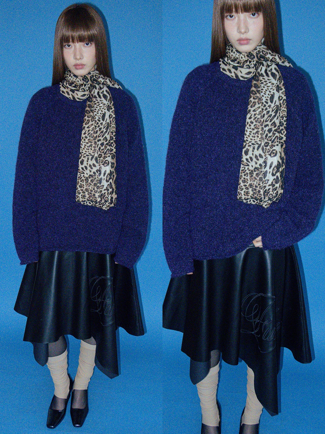 FUNKYFUN Soft Skin Warm Shoulder Sleeve Knitted Sweater