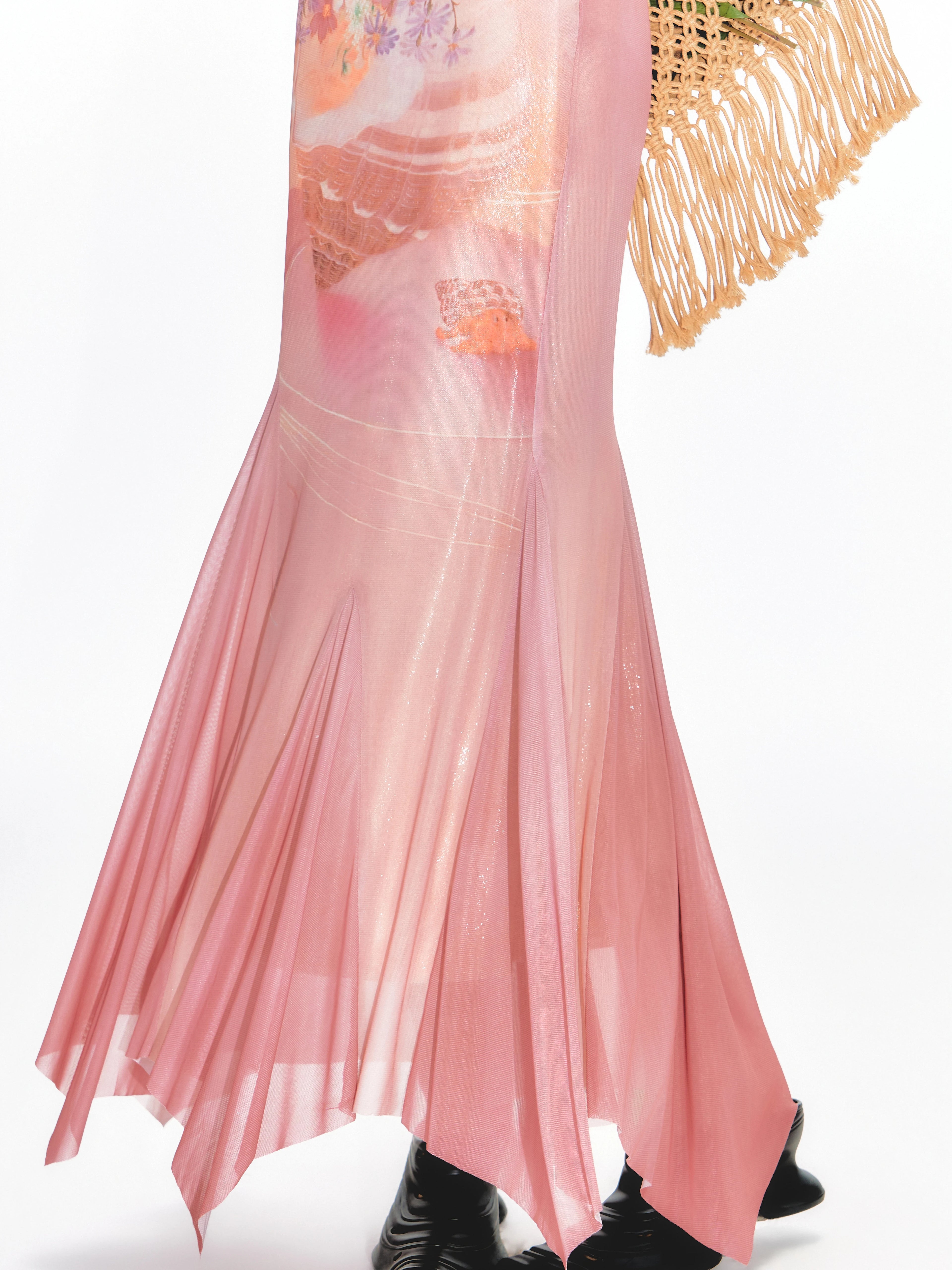 YEDM Stand-up Neck Cheongsam Floral Fishtail Dress