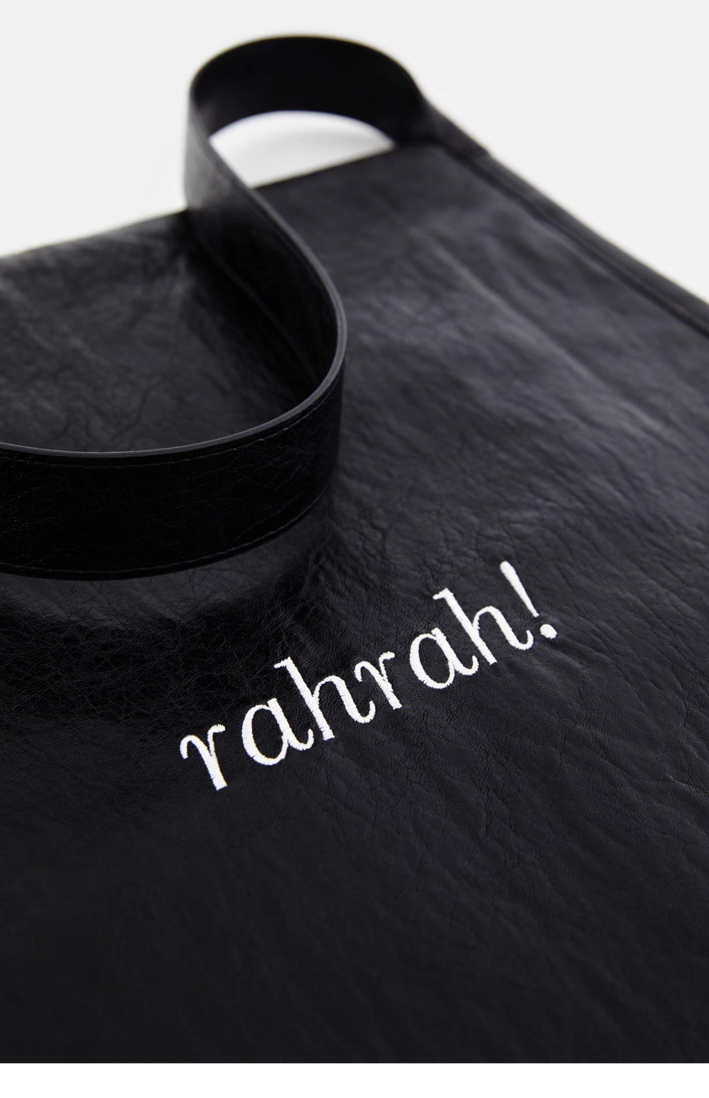 DirtySix "rahrah!" bag 5 colors contrasting embroidery thread soft leather tote bag