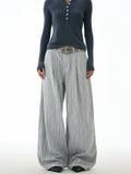 TRUQUEST Vintage Premium Striped Casual Straight Pants