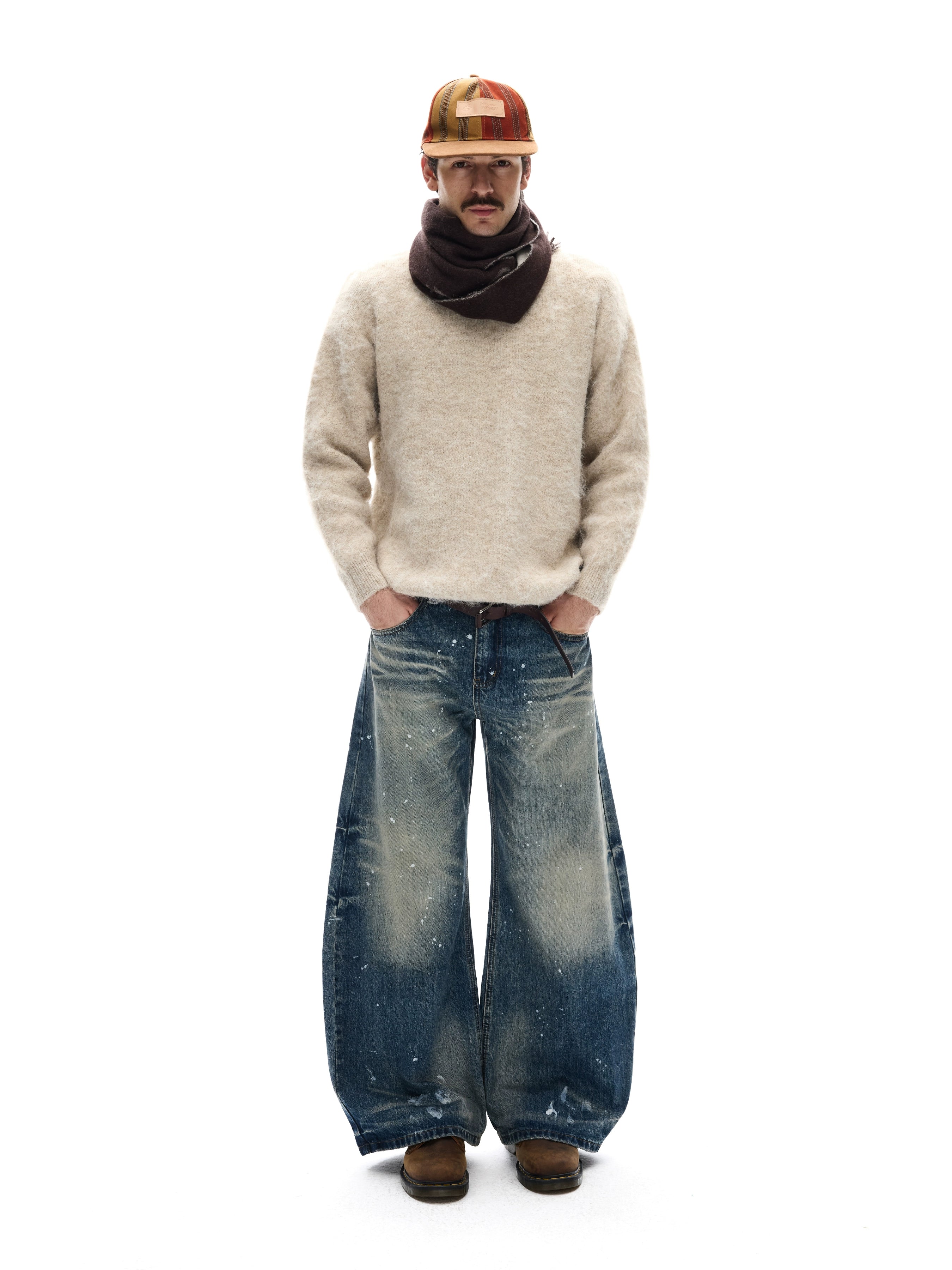 MADWITCH Slack Lazy Crew Neck Knitted Sweater