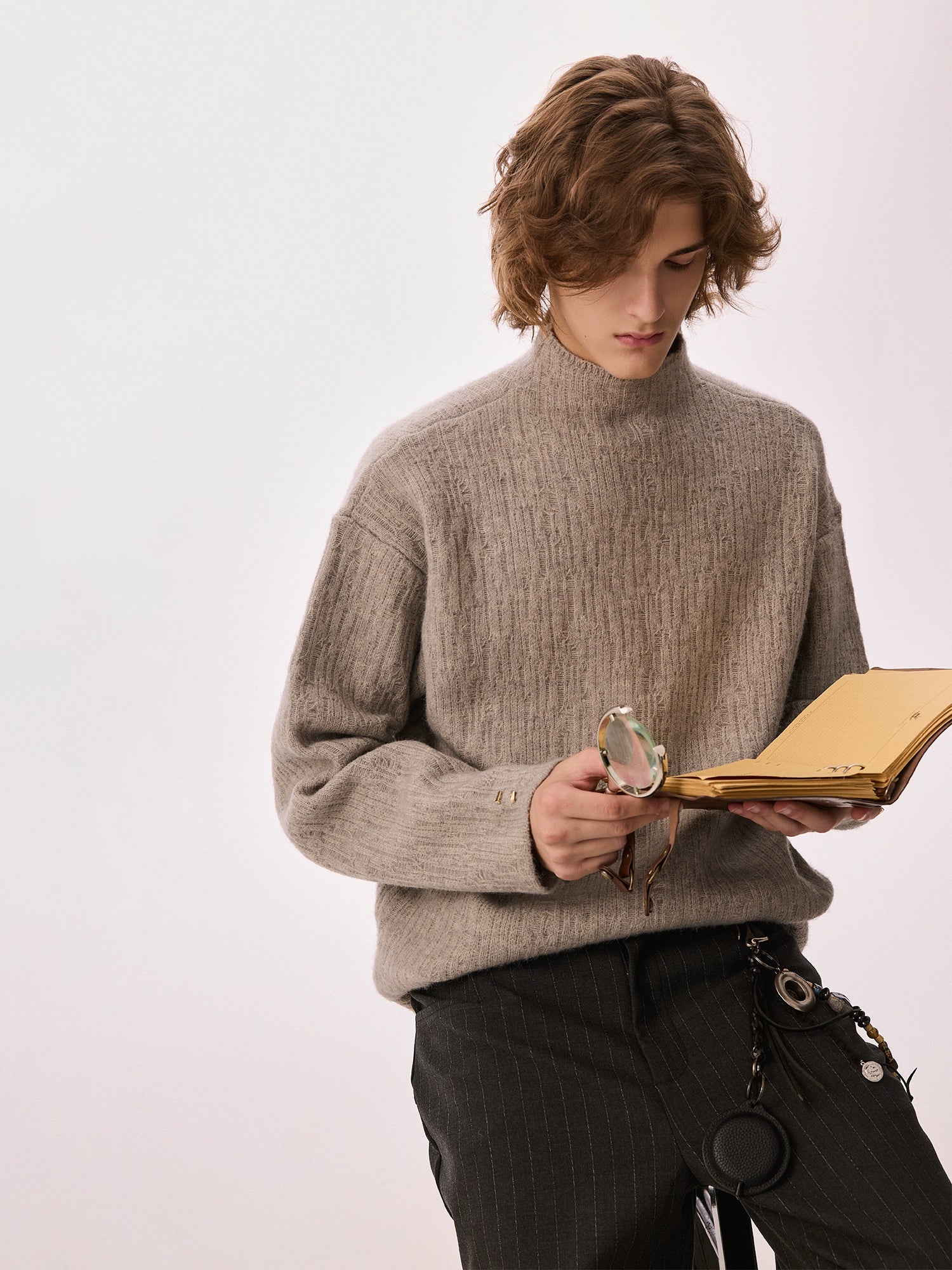 CHOR Simple Stand-up Collar Casual Knitted Sweater