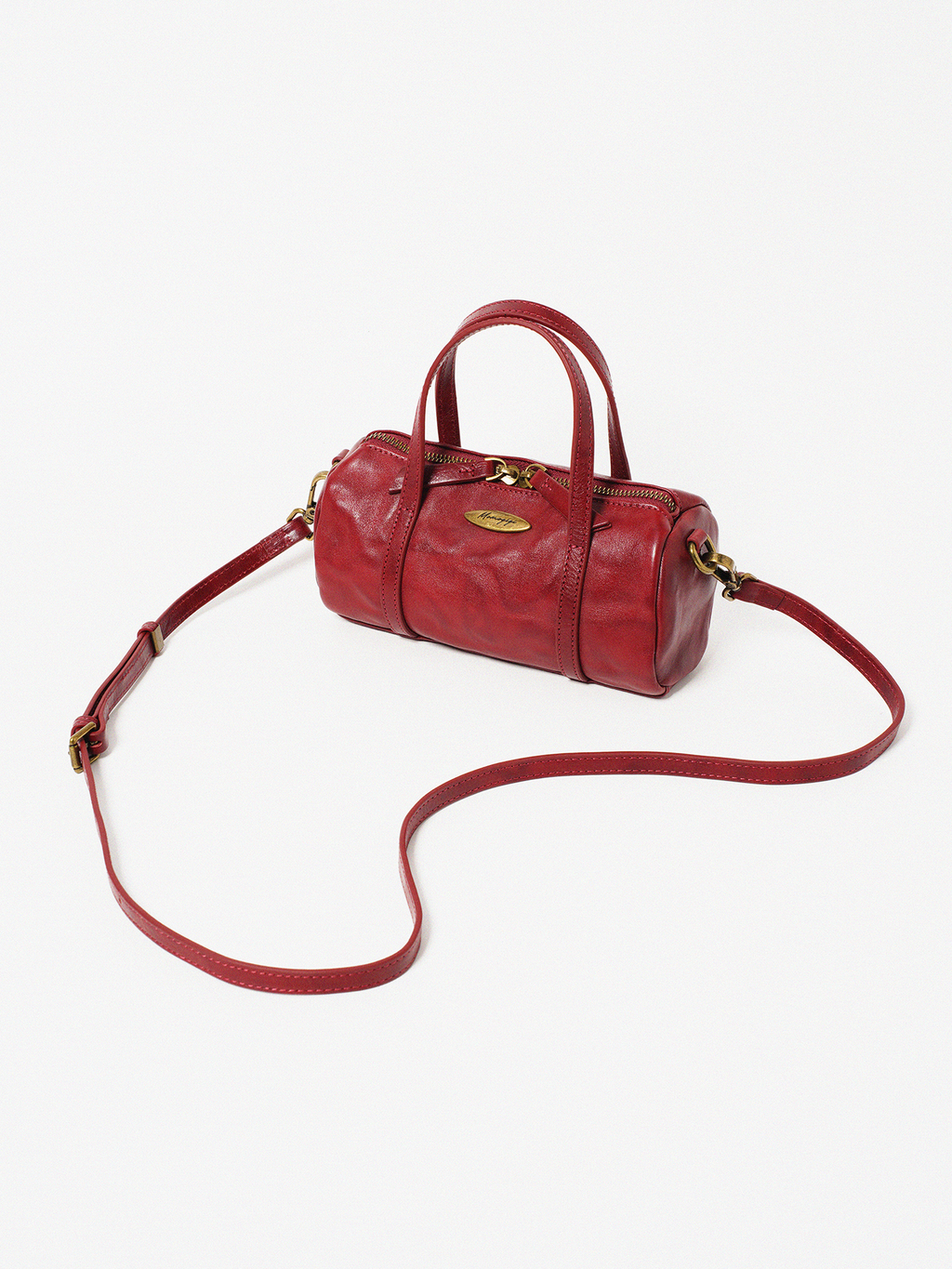 Momogigi Vintage Grip Cowhide Crossbody Bag