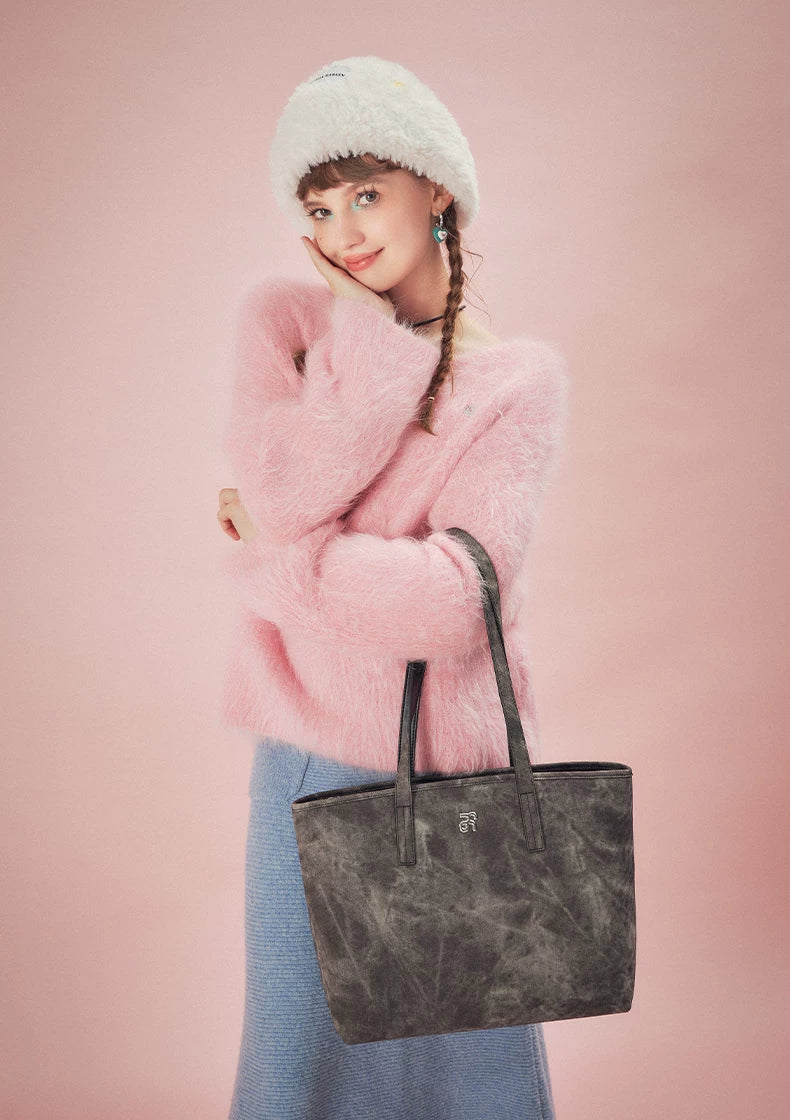 ANGELSKY Large Capacity Denim Tote Bag