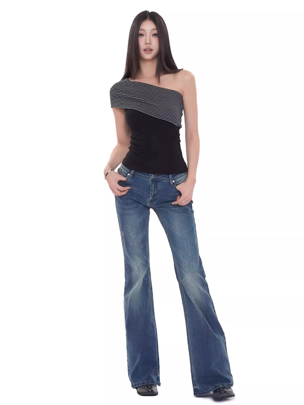 WITHMIN Micro-stretch Slim Straight Jeans