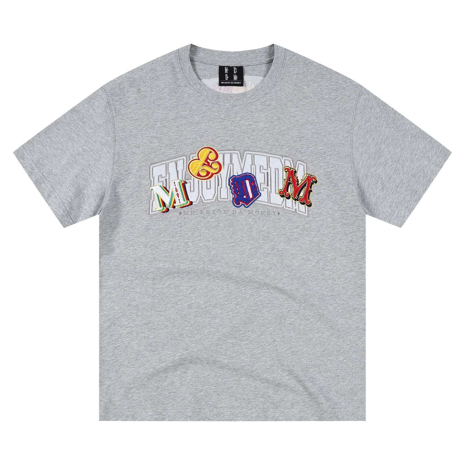 MEDM Double-layer Contrasting Color Embroidery Letter Casual Tee