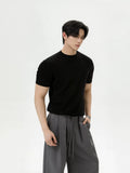 TURNTIDE Front Shoulder Knit Casual Tee