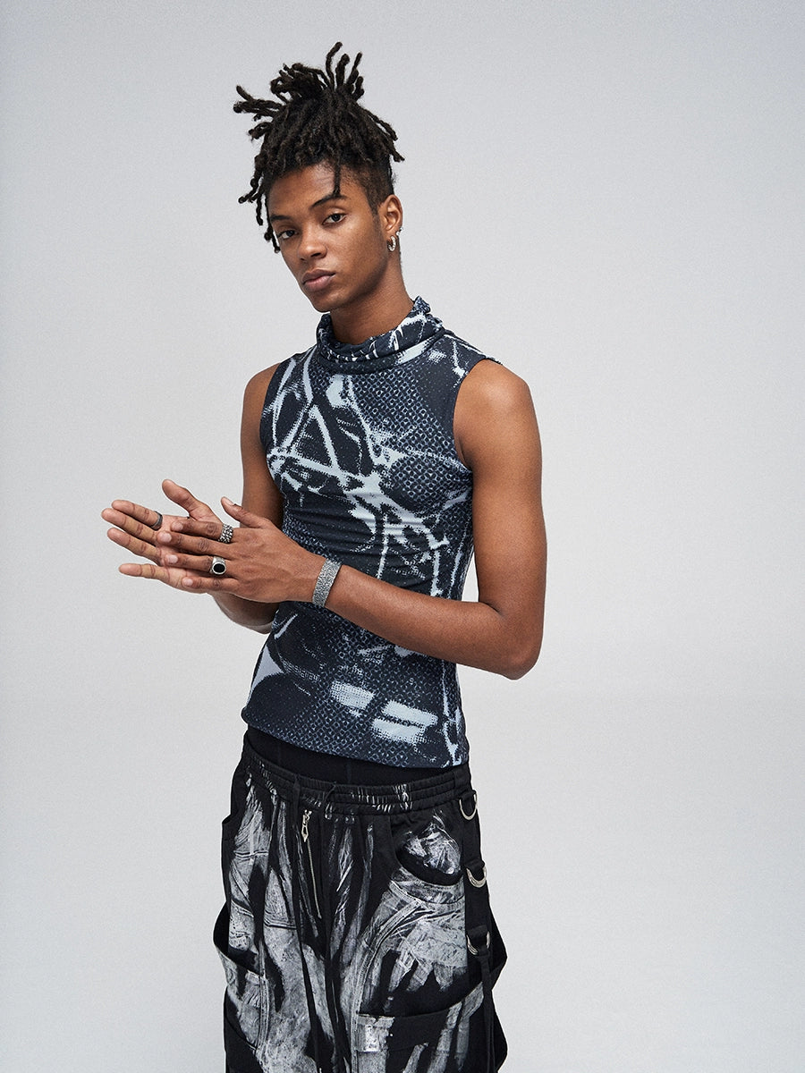DND4DES Mesh Turtleneck Sleeveless Vest