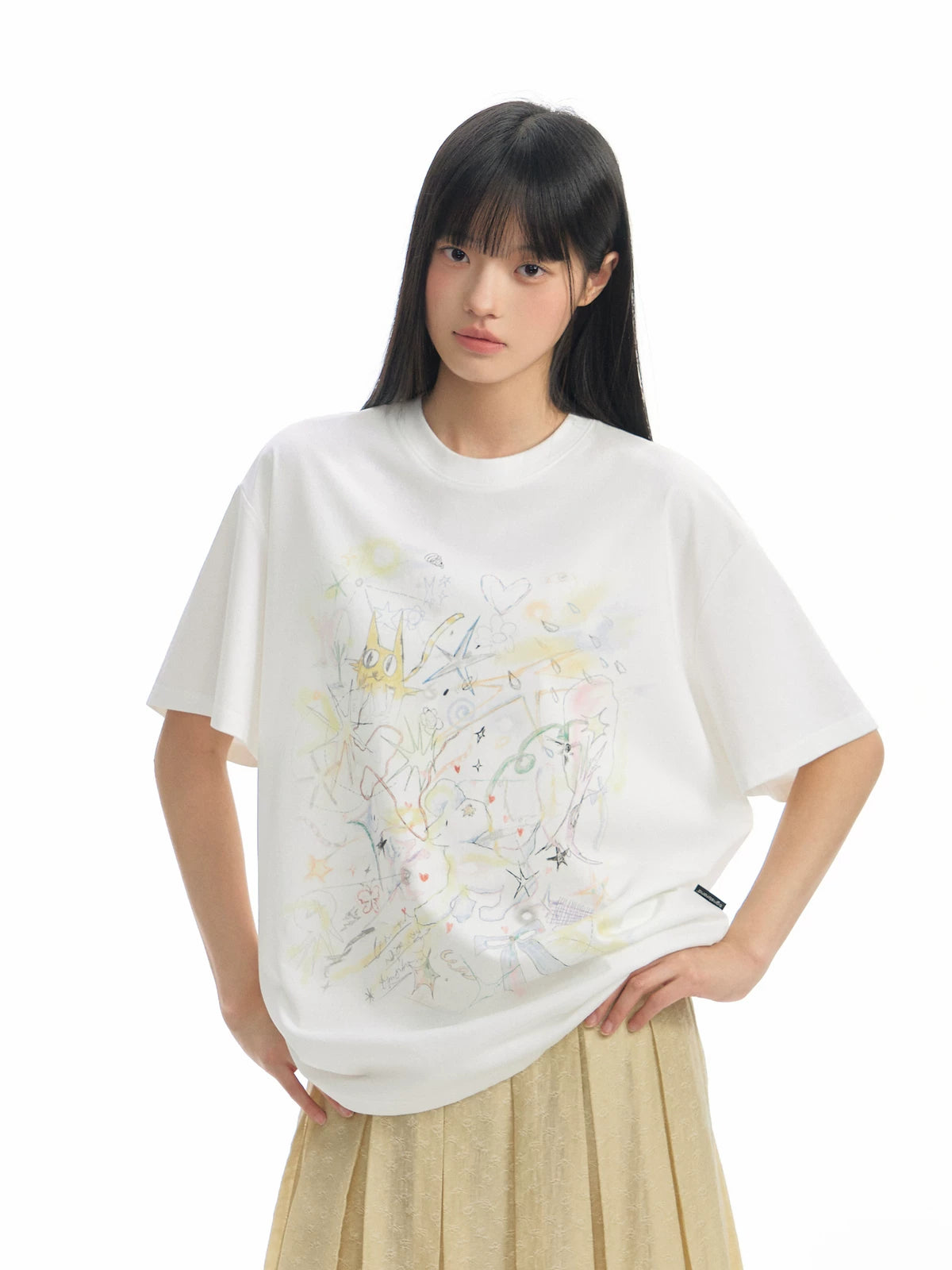 TGNS Hand Painted Halo Pattern Print Casual Tee
