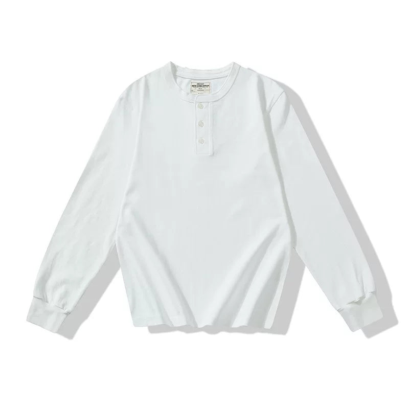 BlankMap Vintage Henry Collar Loose Shoulder Long Sleeves