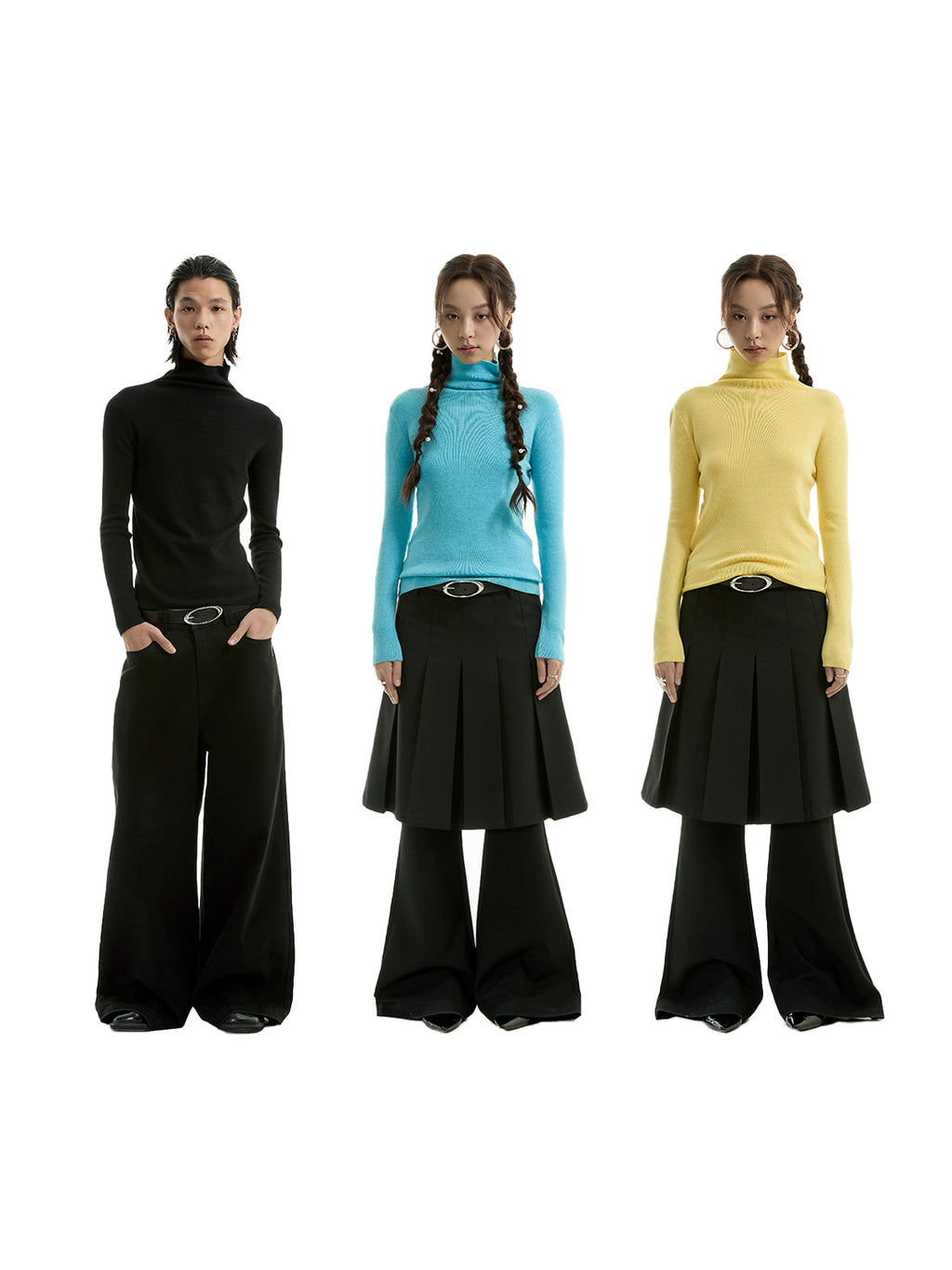 FUNKYFUN Knitted Long-sleeved Sweater Bottoming Shirt