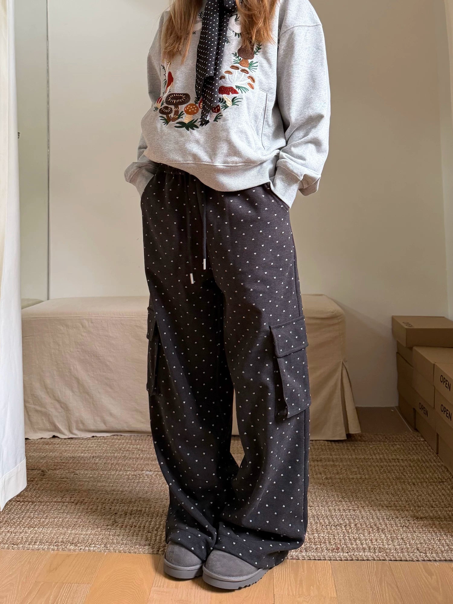 CCYE Love Polka Dot Straight Casual Pants