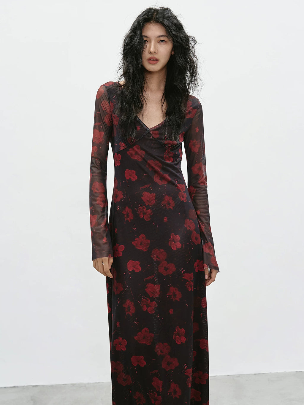 EIGHTHMONTH Contrasting Print Long Dress