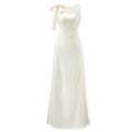 ZIHE Satin Splicing Polka Dot Mesh Dress