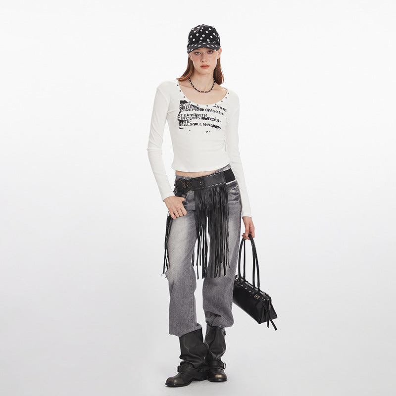 HeyHenry Short U-neck Slim-fit Long Sleeves