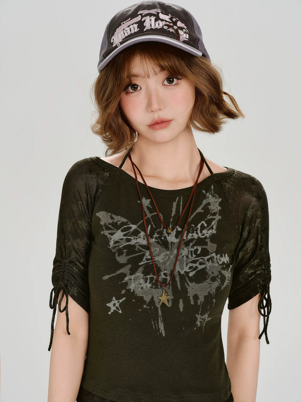 Girlyhalo Vintage Splicing Slim Tee