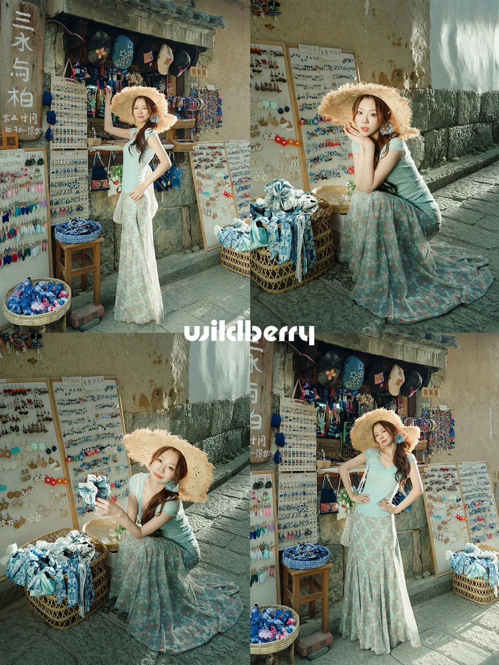 Wildberry V-neck Slim Slim Slim Lace Splicing Tee