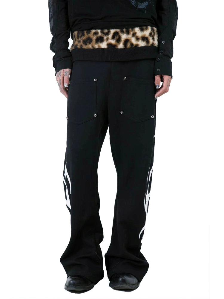DETW 25ss * "Leopard Print"  Straight Machete Commuter Sweatpants