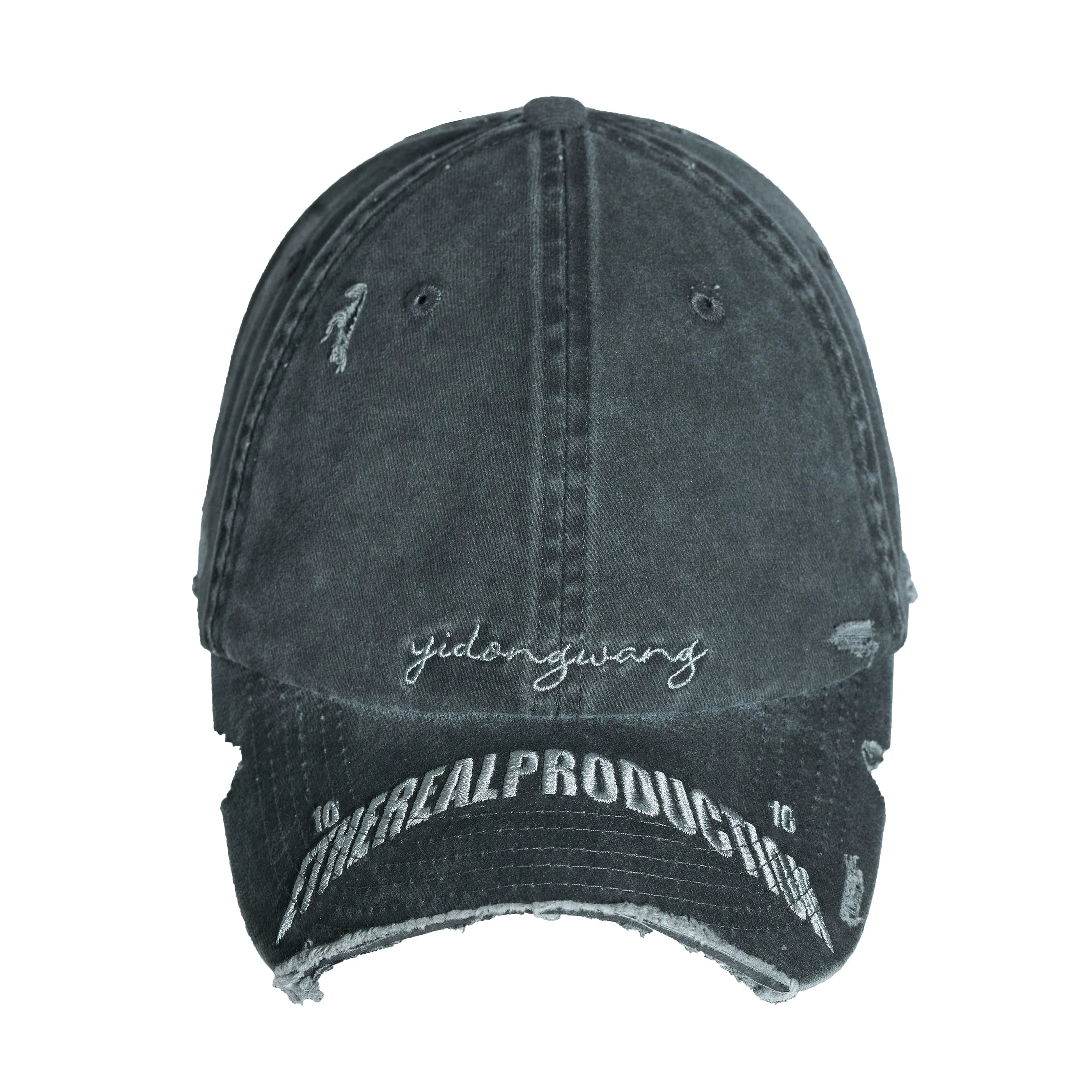 ETHEREAL PRODUCTION Washed Cut Damaged Old Embroidered Cap