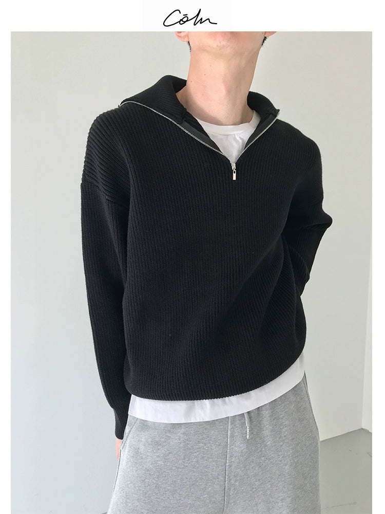 COLN Vintage Turtleneck Zip-up Sweater