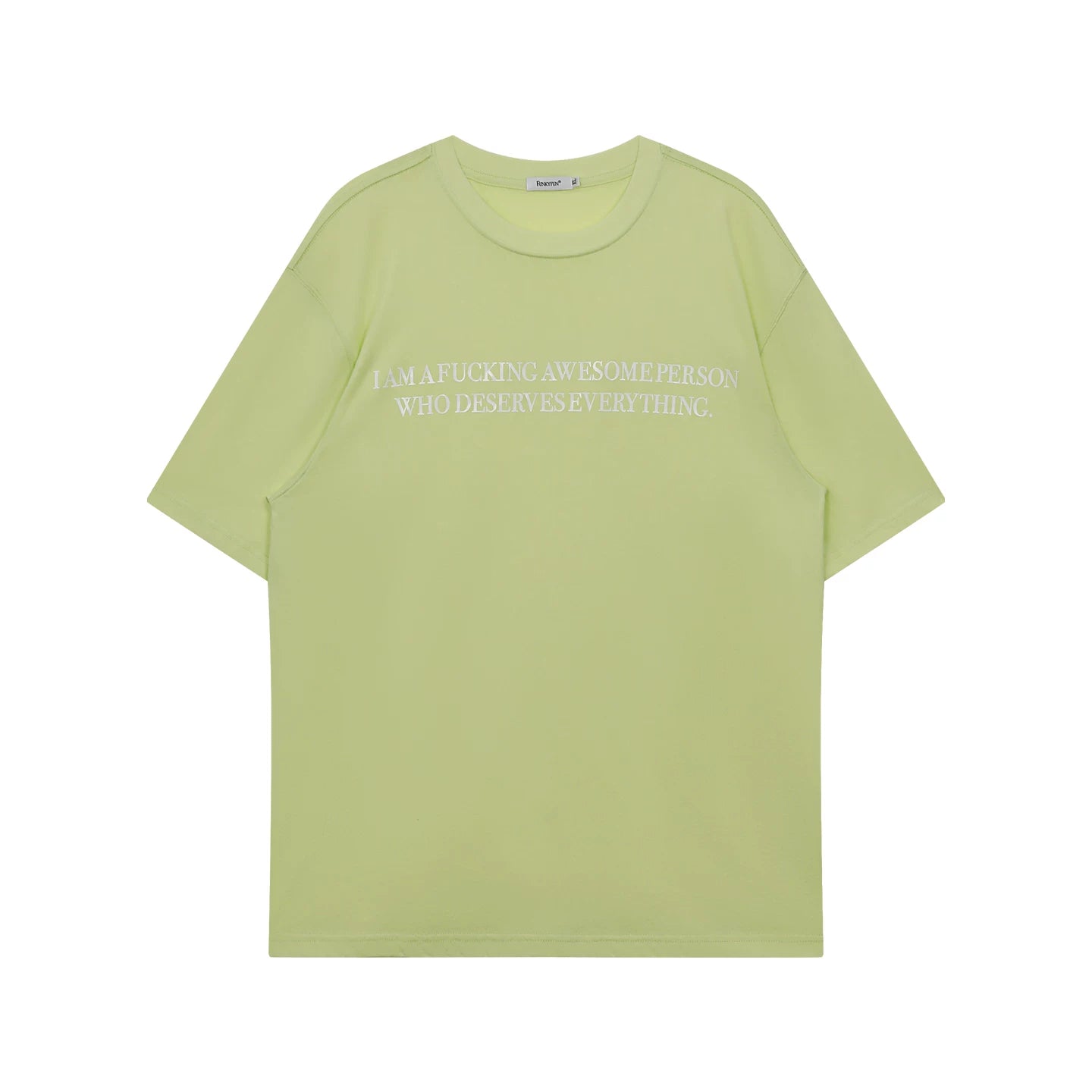 FUNKYFUN Slogan Printing Skin-friendly Loose Tee