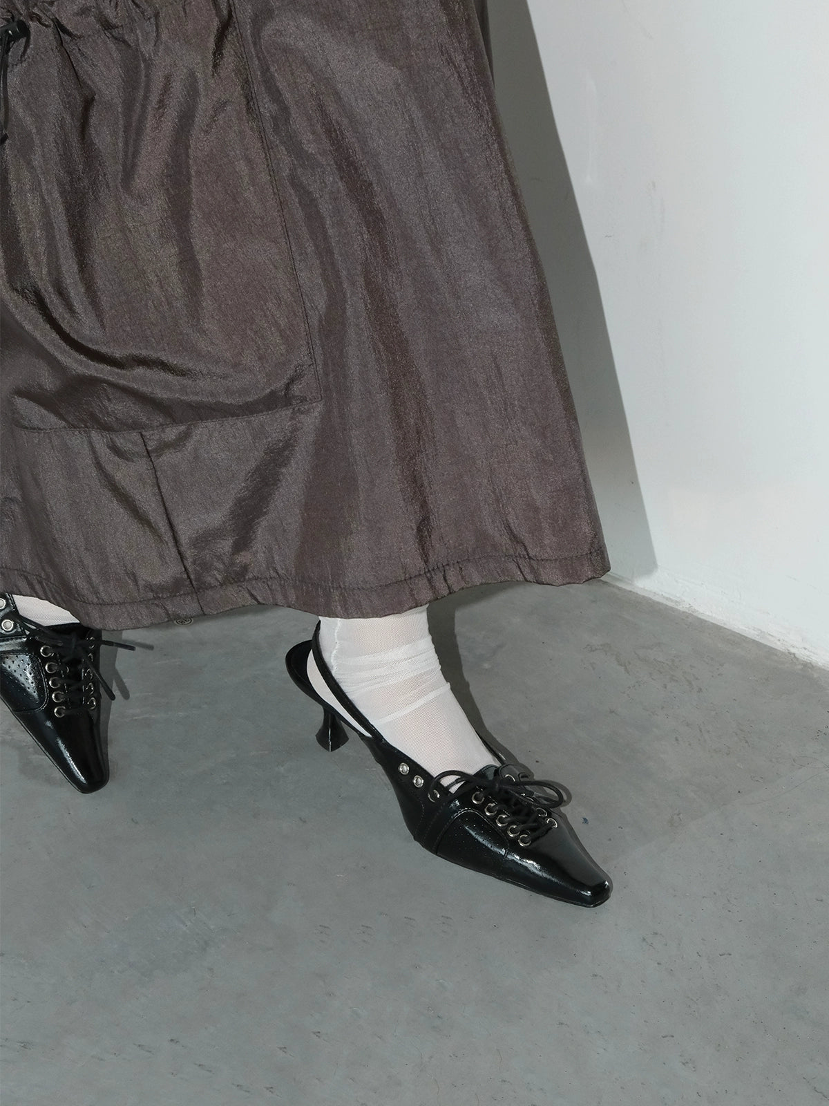 Mooreyu Bow Bag Head Temperament Strap High Heels