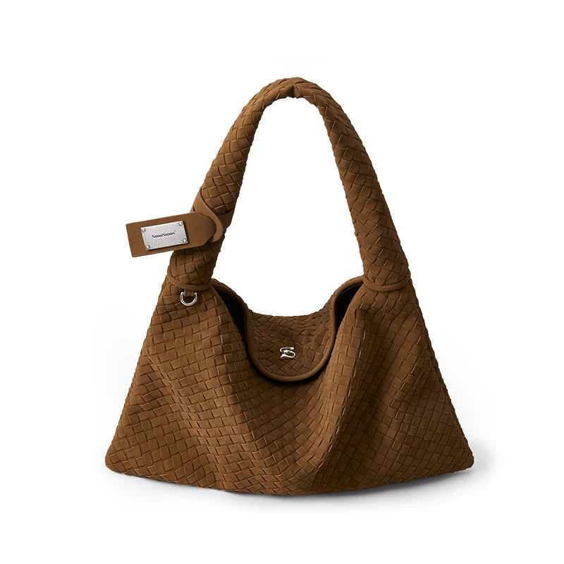 SmoSmos Hand-woven Frosted Leather Underarm Bag