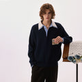 CHOR POLO Collar Casual Simple Versatile Knitted Sweater