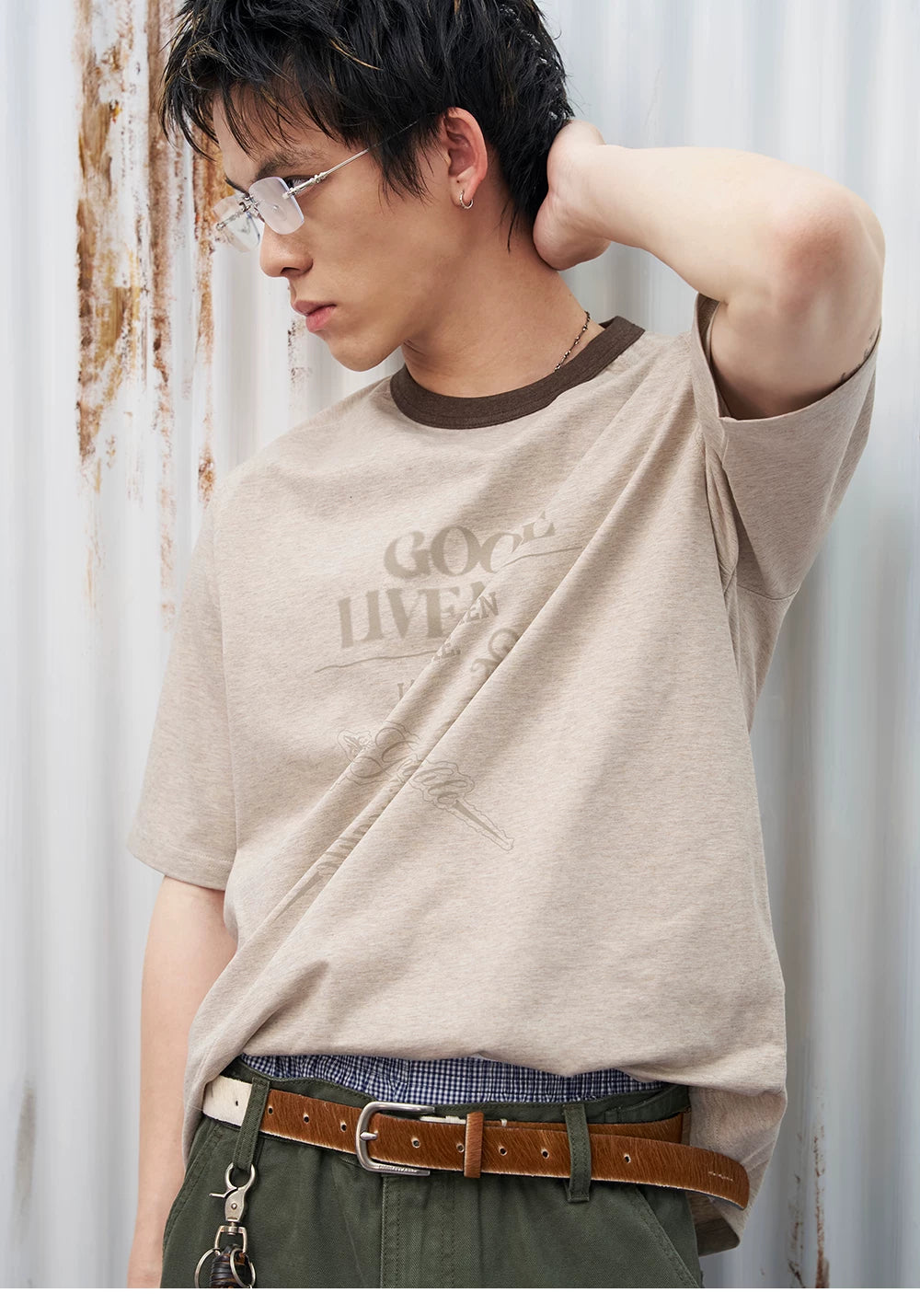 GOODLIVABLE Cool Shoulder Micro Loose Tee