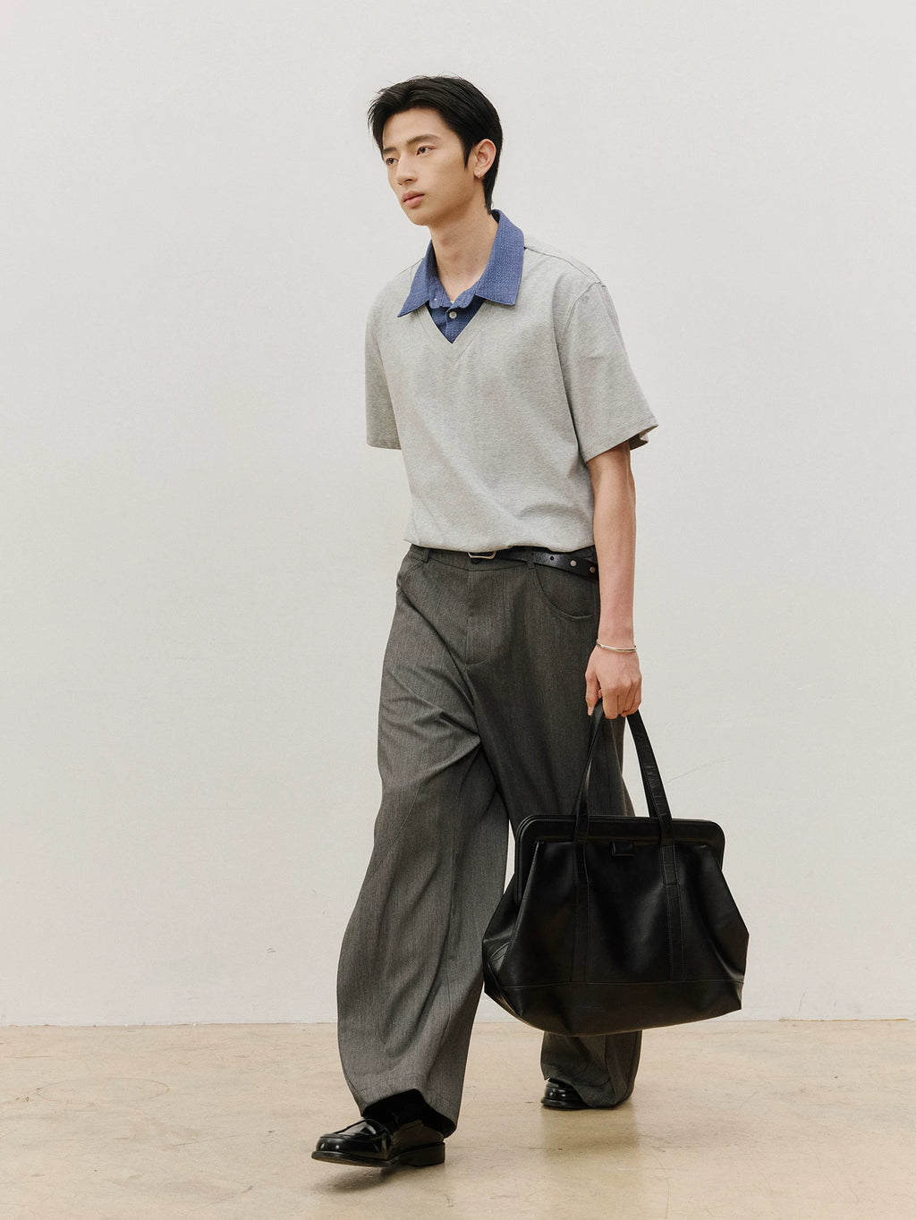 LR Cool Contrasting False Two-piece Tee