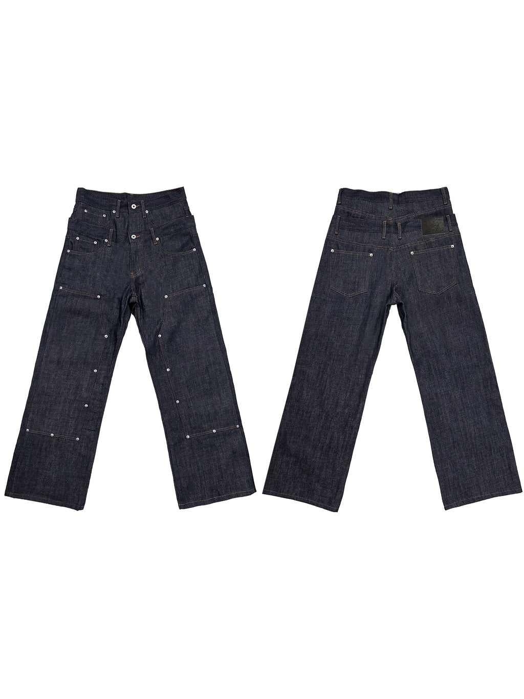 WANNA LAB Original Denim Logging A Word Six or Seven Point Short Trousers