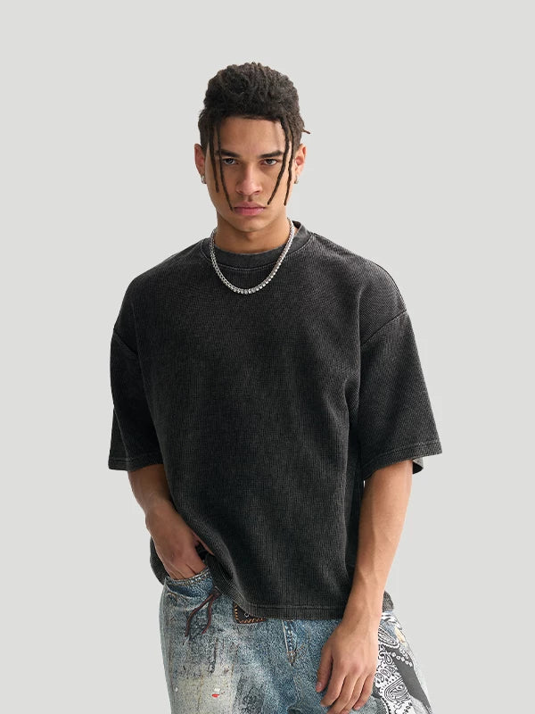 FIVEMEN Vintage Crew Neck Casual Tee