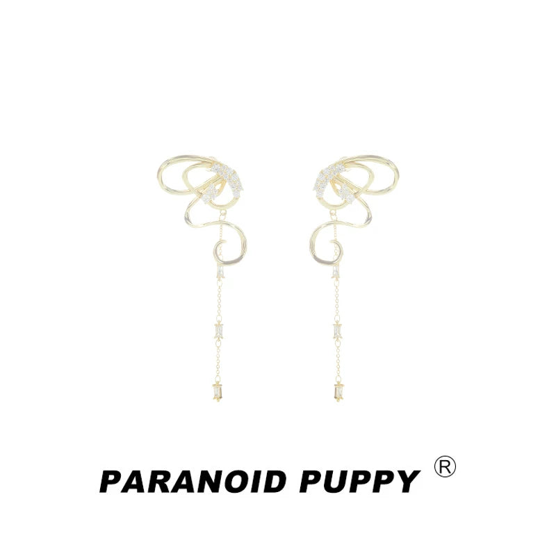 PP Streamer Bow Fringed Earrings