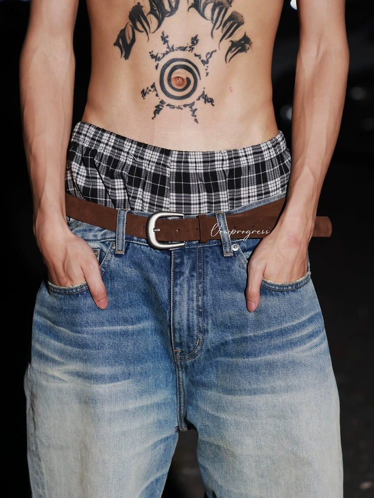VOWPROGRESS Matte Silver Buckle Belt