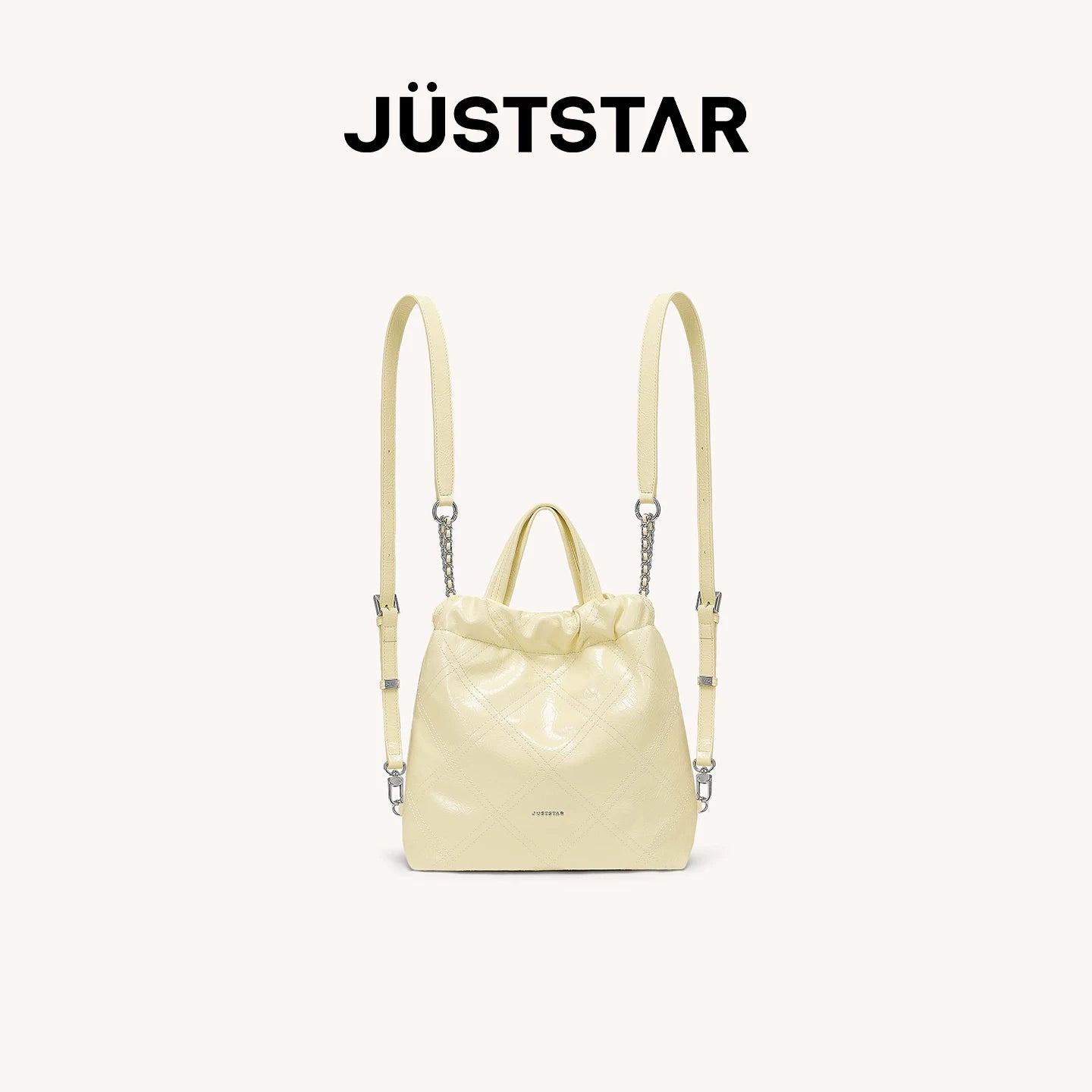 JUST STAR Rhombus Dual-purpose Double Shoulder Large-capacity Tote Bag
