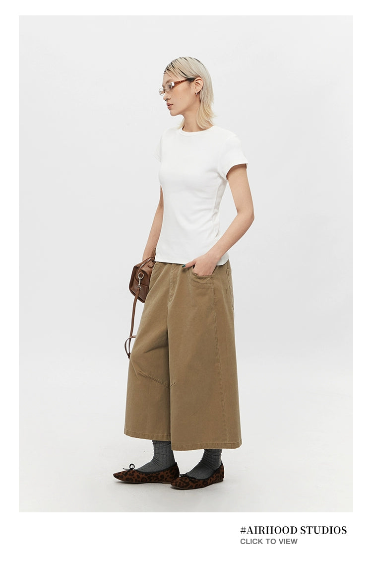 AIRHOOD Casual Slim-fit Front Shoulder Tee