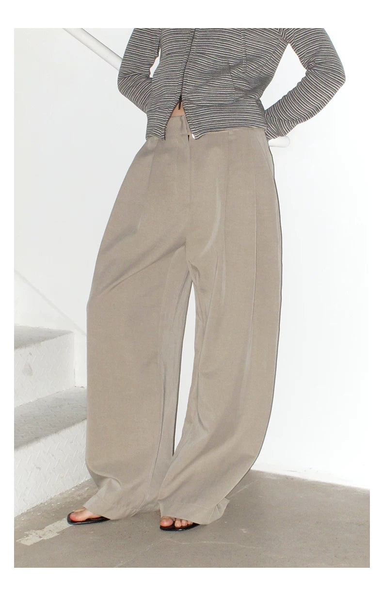 NOT UGLY Versatile Loose Double-pleated Casual Pants