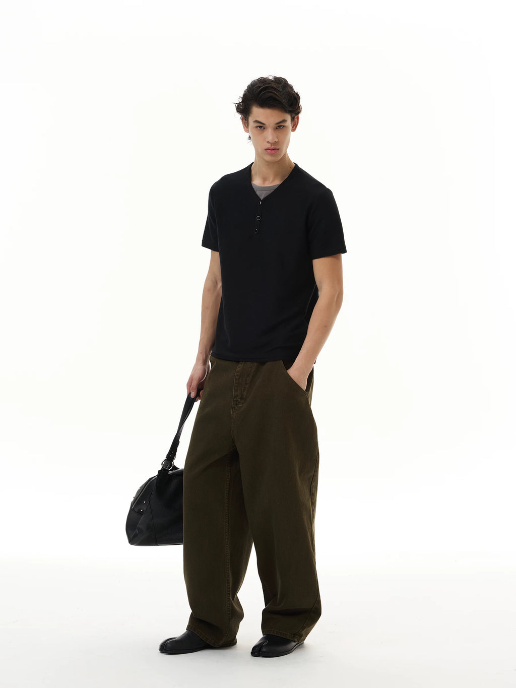 WLNEXT Fake Two Front Shoulder Tee