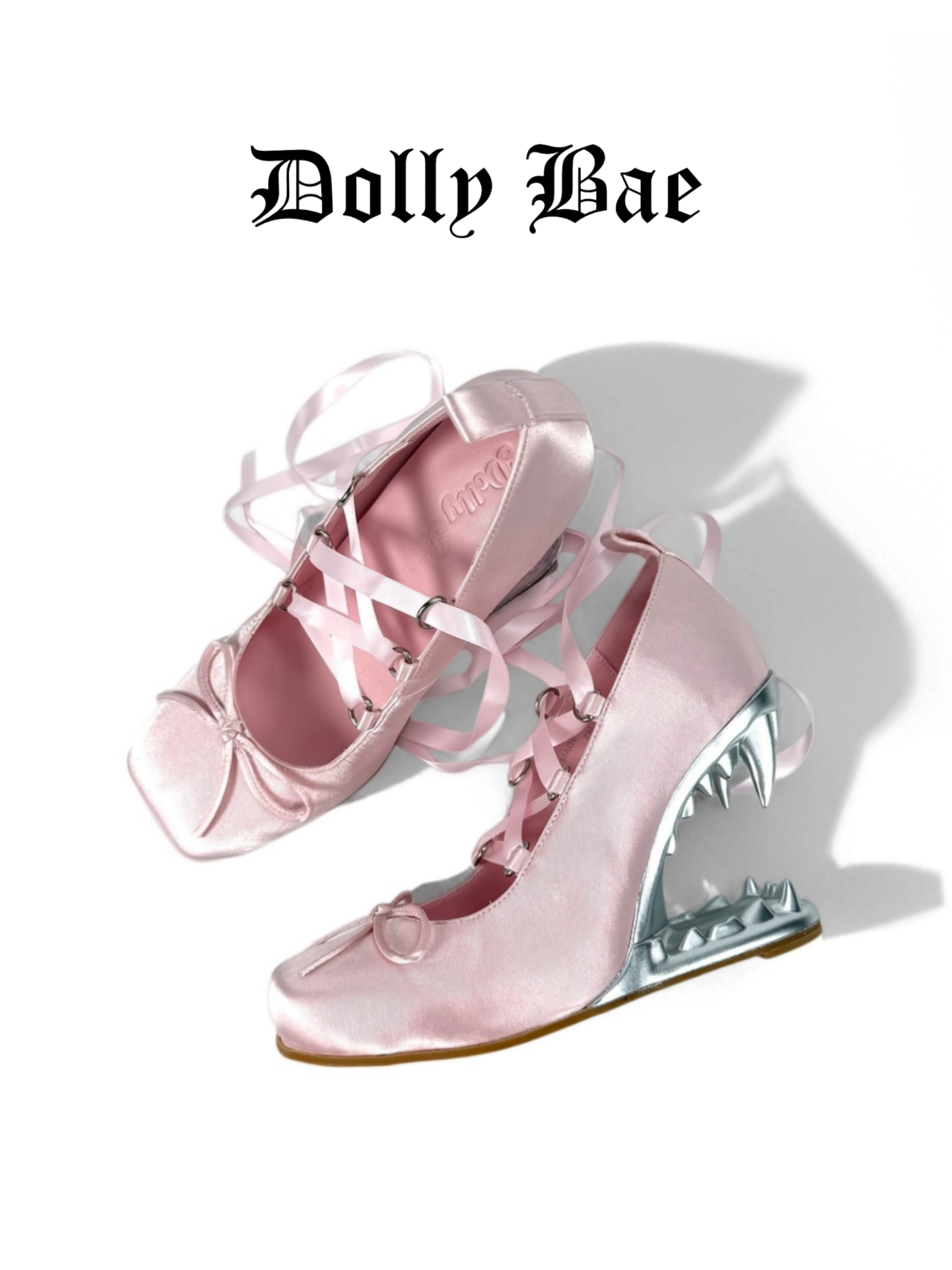 Dollybae Square Head Bow Ribbon Ballet Shoes