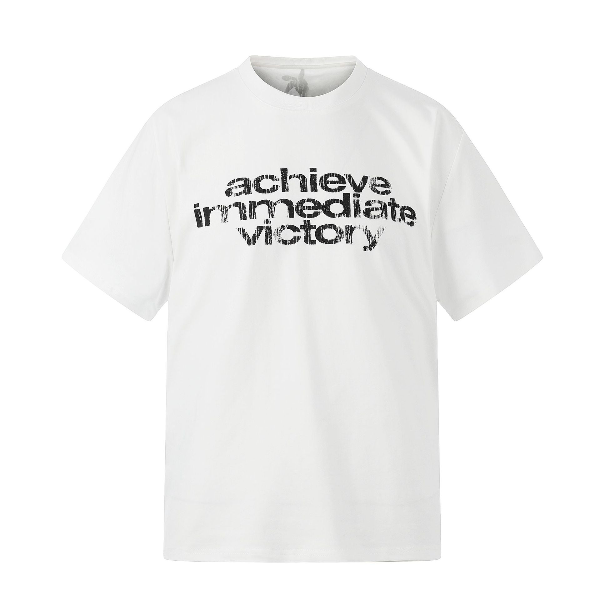 11KN Retro Smudged Letter Print Loose Tee