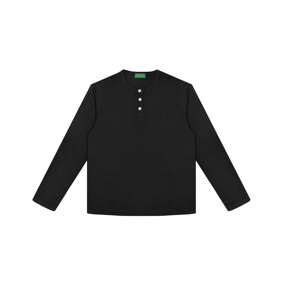 NO LOGO Waffle Henry Collar Slim Bottom Long Sleeve