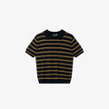 NO LOGO Contrasting Stripes POLO Crew Neck Light Tee