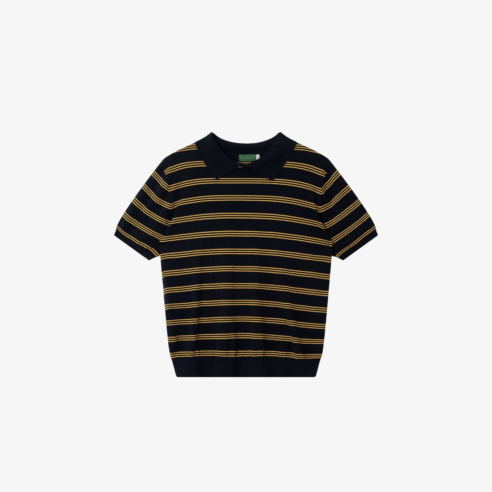 NO LOGO Contrasting Stripes POLO Crew Neck Light Tee