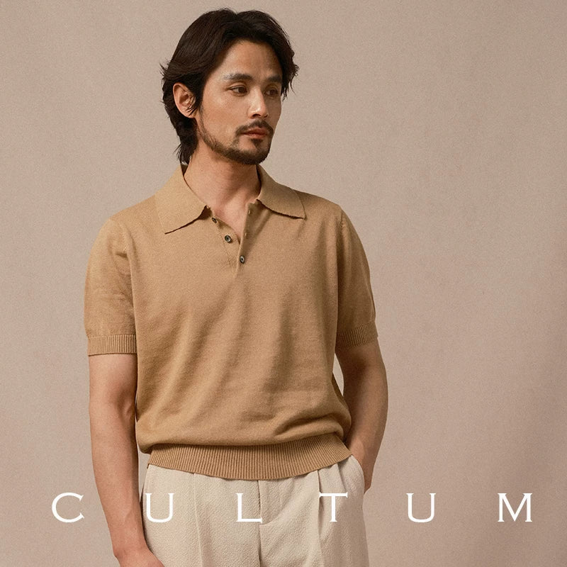CULTA Lapel Vintage Knitted Polo Shirt