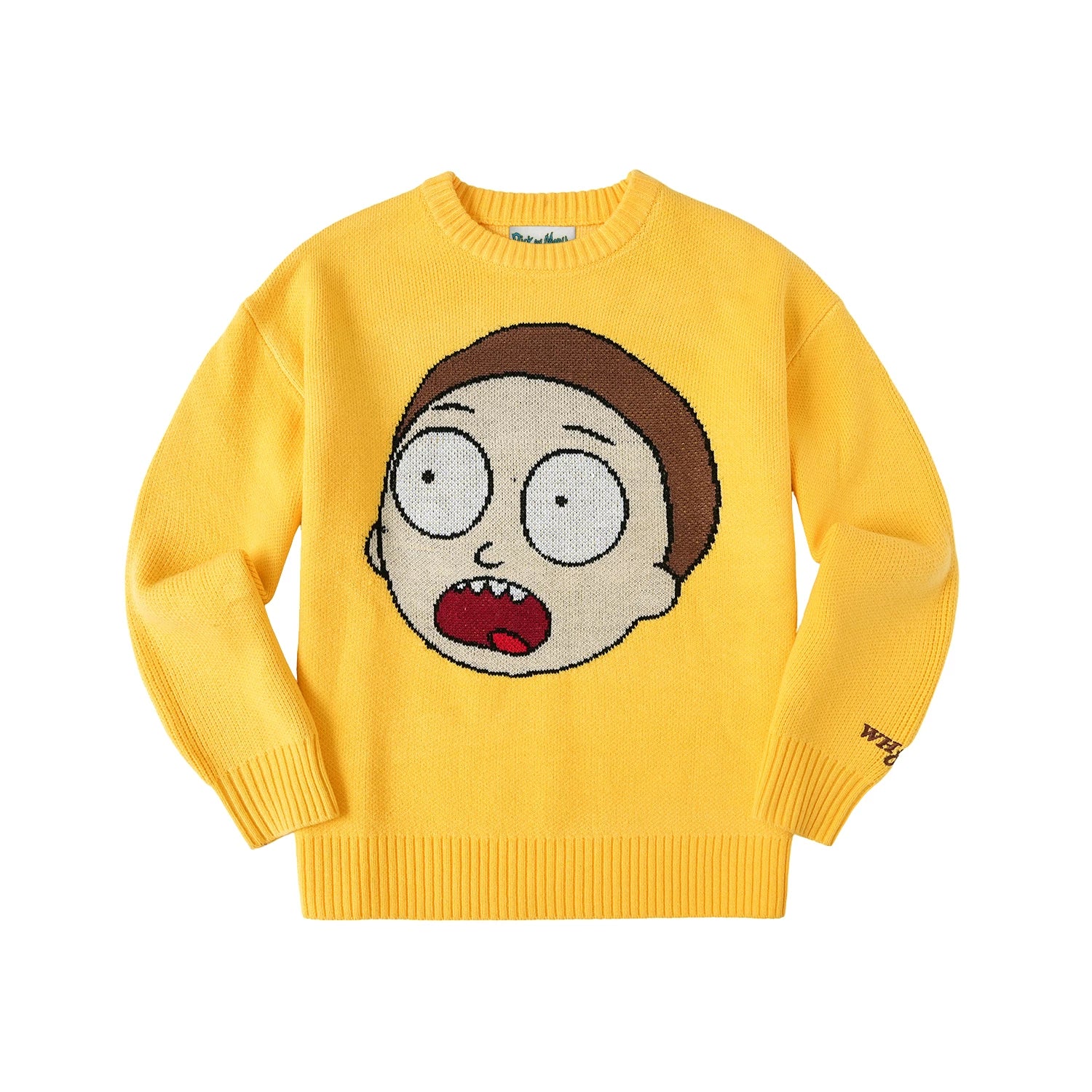 WHOOSIS Anime Cartoon Print Jacquard Crew Neck Sweater